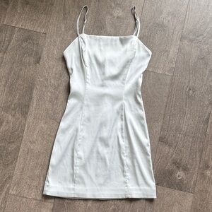 Sunday Best Satin Blue/White Spaghetti Strap Dress